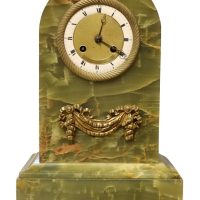 Fine Early 19th Century French Green Onyx Mantel Clock by Charles à Orléans, circa 1830