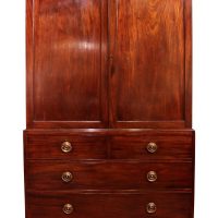 Fine George III Mahogany Linen Press, Circa 1800