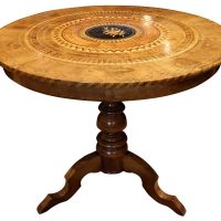 Fine Italian Sorrento Walnut Marquetry and Parquetry Occasional Table, Circa 1900