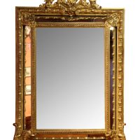 Fine Late 19th Century French Giltwood Mirror with Ornate Cresting, Circa 1890