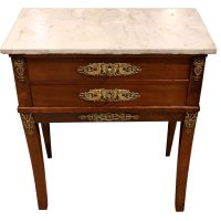 Fine Louis XVI Period Ormolu Mounted Two Drawer Console Table with Marble Top, c.1810