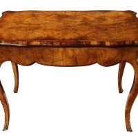 Fine Mid-19th Century French Louis XV Style Burr Walnut Fold Over Card / Games Table, Circ