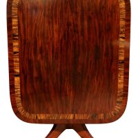Fine Regency Mahogany Tilt-Top Breakfast Table with Crossbanded Border
