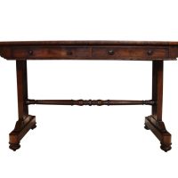 Fine William IV Rosewood Library Table with Drawers, Circa 1830