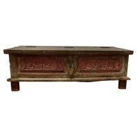 Folk Art Painted Storage Chest, Coffee Table