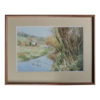 Framed and Glazed Ink and Watercolour by Desmond Walduck