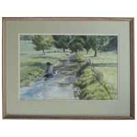 Framed and Glazed Ink and Watercolour by Desmond Walduck