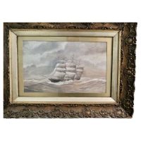 Framed and Glazed Watercolour of the Cutty Sark by G.S.Campbel 1956 Whitstable