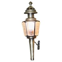 French Brass Carriage Light, Wall Lantern
