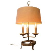 French Brass Table Lamp or Bouillotte Triple Desk Lamp