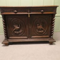 French Buffet de Corp, Carved Oak Game Cupboard,