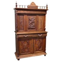 French Buffet de Corp, Carved OakGame Cupboard