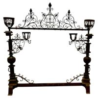 French Gothic Wrought Iron Manor House Fire Surround