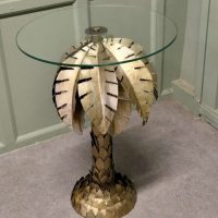 French Mason Jansen Style Palm Tree Tole Ware Table This stunning design is Circa 1970