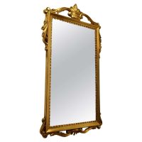 French Napoleon III Style Gilt Wall Mirror, Crown Crest