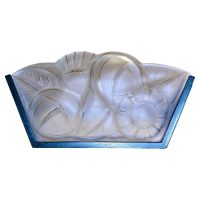 French Opaque Glass Wall Light Shade Signed Degue