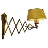 French Painted Toleware and Brass Twin Scissor Lamp