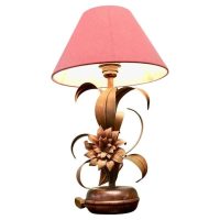 French Painted Toleware Conservatory Table Lamp