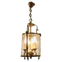 French Rococo Brass and Glass Lantern Hall Light Superb quality brass lantern