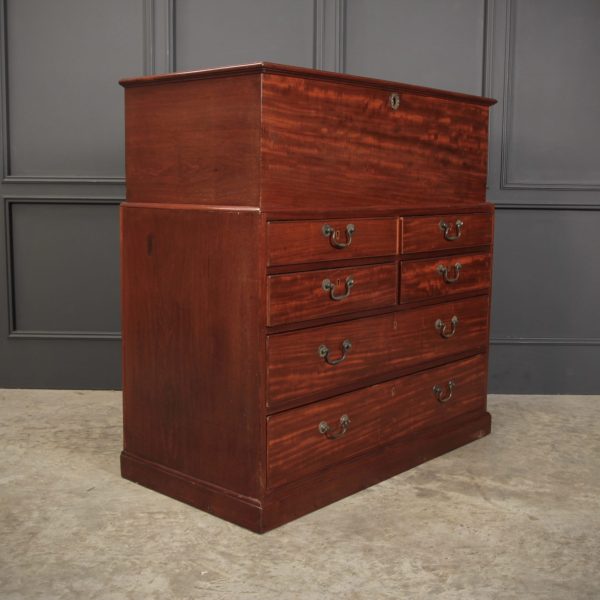 Rare Georgian Mahogany Blanket Box On Chest