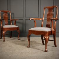 Pair Of Quality Mahogany Queen Anne Armchairs