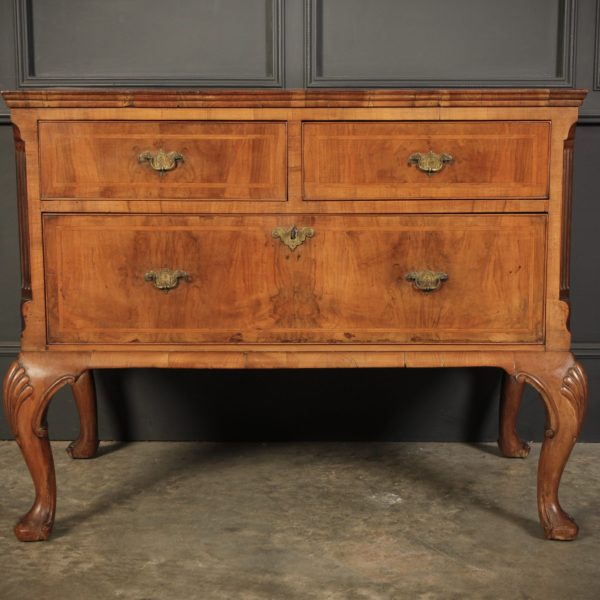 Queen Anne Walnut Low Chest Of Drawers