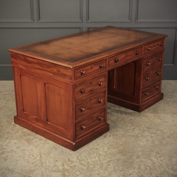 Victorian Mahogany &amp; Leather Desk