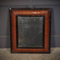 William &amp; Mary Walnut &amp; Ebonised Cushion Frame Mirror
