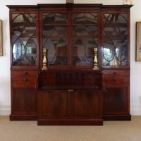 SOLD Georgian Breakfront Secretaire Bookcase