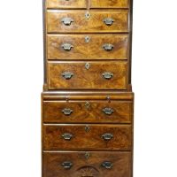 George I Style Walnut Cross-Banded Chest on Chest