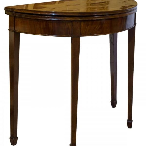 Inlaid mahogany demi-lune card table circa 1780