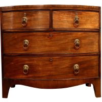 George III Bow Front Mahogany Chest of Drawers, Circa 1800