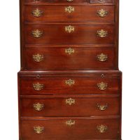 George III Mahogany Chest on Chest with Original Pierced Brasses, Circa 1770
