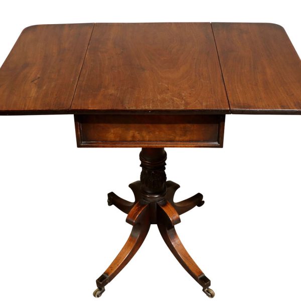 George III Mahogany Pedestal Pembroke Table