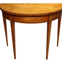 George III Satinwood and Kingwood Crossbanded Demi-Lune Card Table, circa 1800