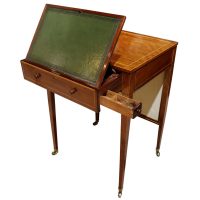 George III Sheraton Period Mahogany &amp; Satinwood Screen Writing Table, Circa 1790