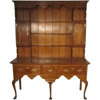 Georgian Country Oak Dresser, Pad Foot base with Plate Rack