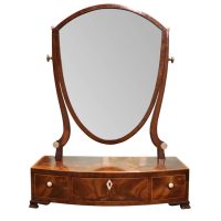 Georgian Mahogany Dressing Table Mirror with Sheild-Shaped Plate, Circa 1800