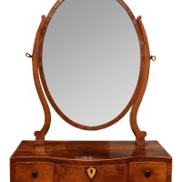 Georgian Oval Dressing Table Mirror with Serpentine Drawers