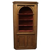 Georgian Pine Barrel Back Shelved Corner or Alcove Cupboard