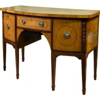 Georgian satinwood and mahogany bow-fronted sideboard