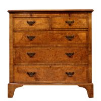 Georgian Style Walnut Crossbanded Bachelor’s Chest with Slide, circa 1930s