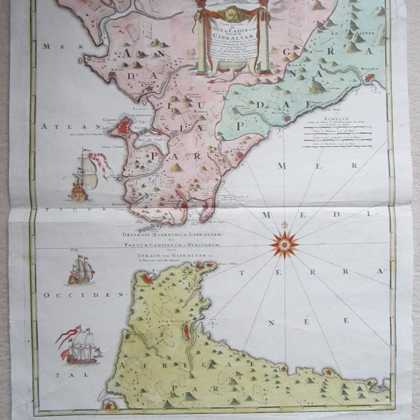 A beautiful map of Gibraltar by Homann.