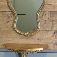 Gilt Console Mirror with Shelf
