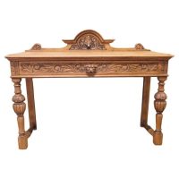 Green Man Carved Golden Oak Hall Table