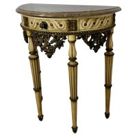 Half Moon Carved and Painted Console or Hall Table