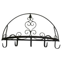 Half Round Blacksmith Made Folding Iron Game Hanger, Kitchen Utensil Hanger