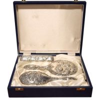 Hallmarked Sterling Silver Four Piece Dressing Table Set