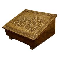 Hand Beaten Brass Fireside Slipper Box