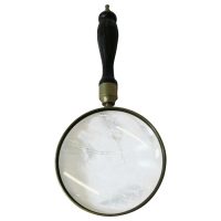 Hand Held Magnifying Glass with a Turned Wooden Handle